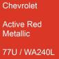 Preview: Chevrolet, Active Red Metallic, 77U / WA240L.